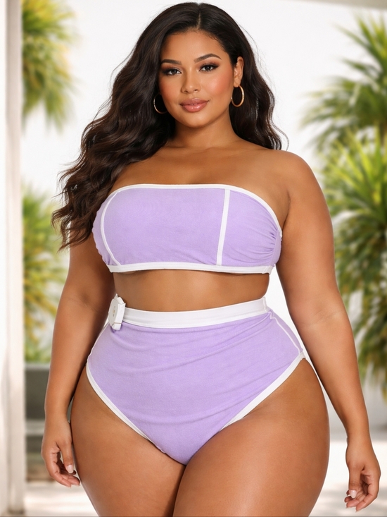 Kona Sol Other - Kona Sol Purple & White Bikini Swimsuit Women's Size 2X